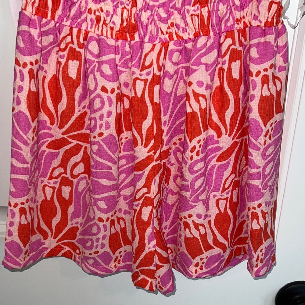 Bonnie Jean Girls Pink and Red Ruffled & Ruched Butterfly Romper Sz 6X - NWT! - Picture 8 of 11
